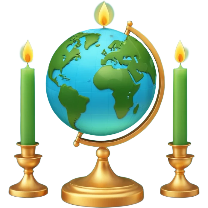 3D emoji style globe with simple candlestick chart in front, minimal design, no calculator, no coins, no money symbols, no dollar signs, clean professional look, transparent background emoji
