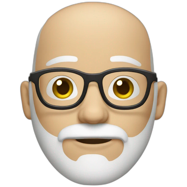 white, bald man who wears glasses and a beard emoji