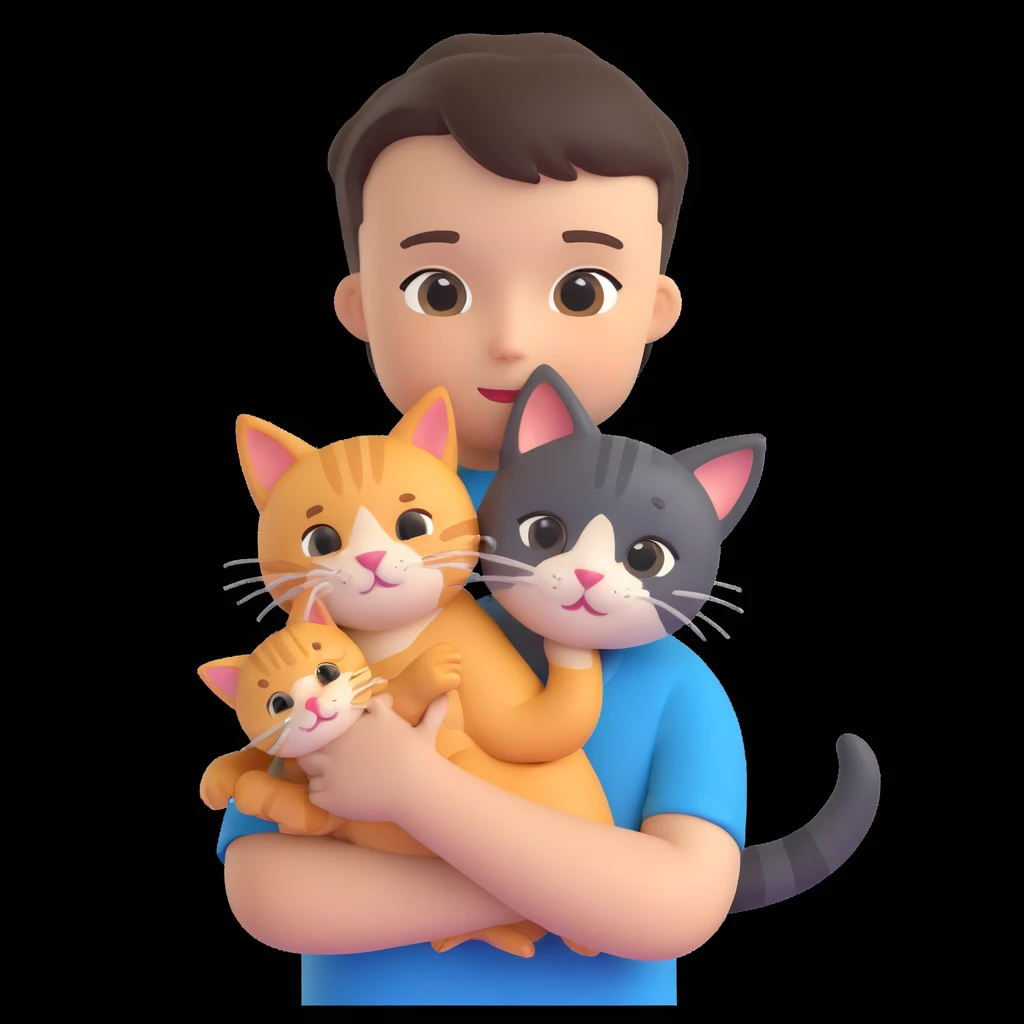 boy and cat pet emoji