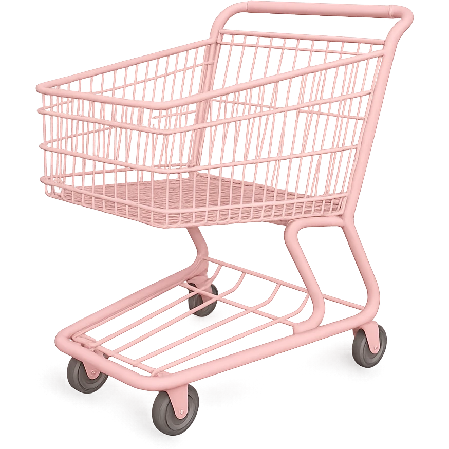 pink shopping cart, variation 1 emoji