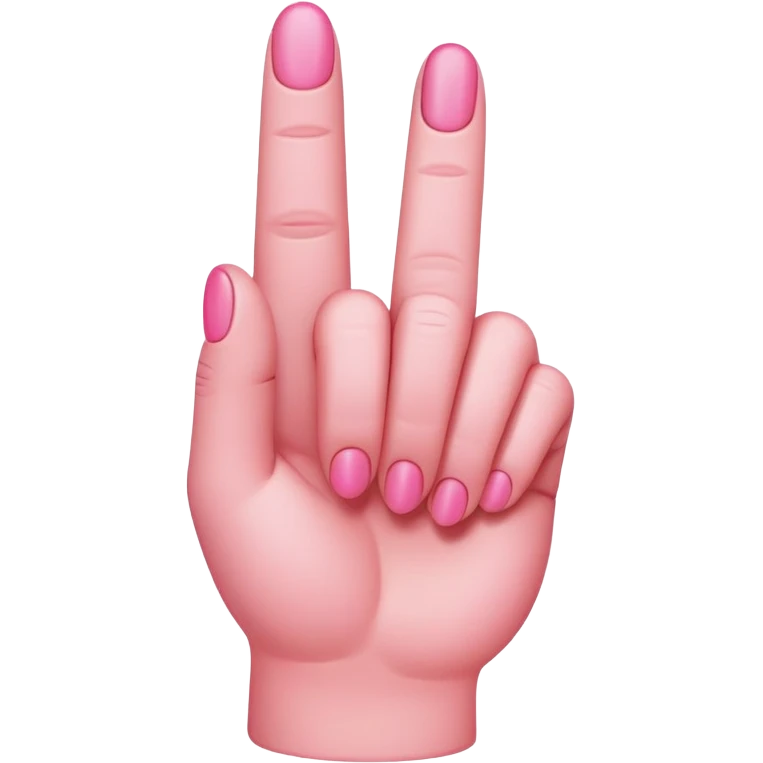 Pink middle finger emoji