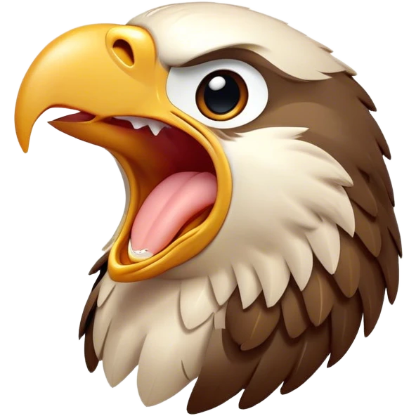 Cinematic Cute Yawning Hawk Portrait Emoji, Head tilted slightly with a dramatic, wide-open yawn, showcasing a robust, agile form with a softly drooping beak and sleepy, half-closed eyes, Simplified yet irresistibly adorable features, highly detailed, glowing with a soft, cozy glow, high shine, relaxed yet expressive, stylized with a dash of whimsical aerial charm, soft glowing outline, capturing the essence of a drowsy yet affectionate hawk that appears ready to stretch out for a nap! emoji
