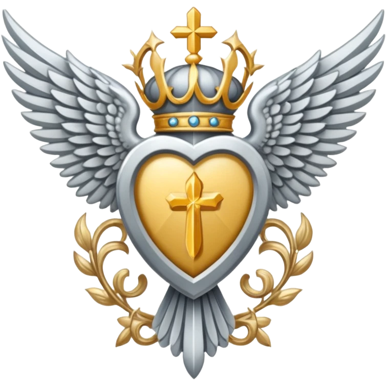 holy saint emblem with silver or white wings  emoji