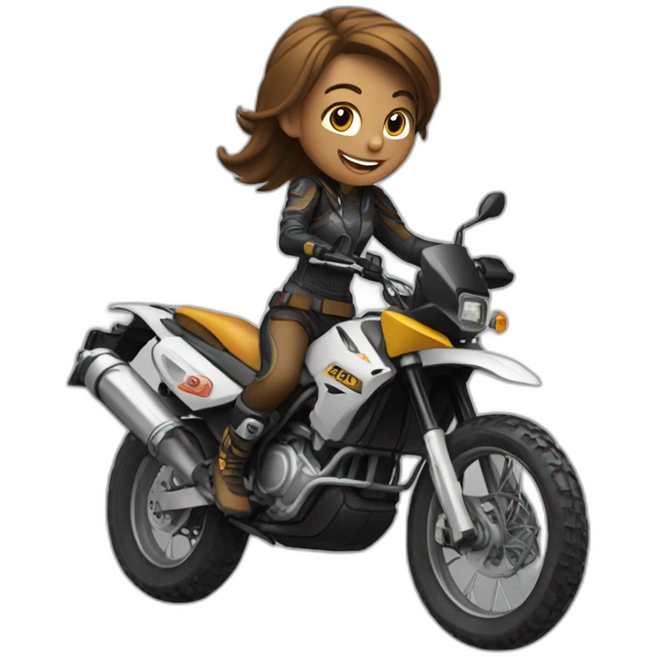 girl on an enduro motorcycle emoji