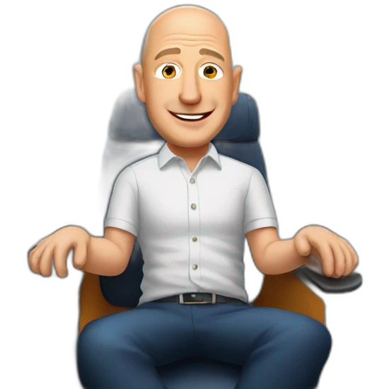Jeff Bezos sitting on airplane  emoji