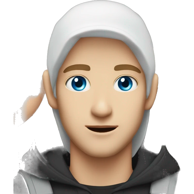 White man with blue eyes and white girl couple with blue eyes in black hoodir emoji