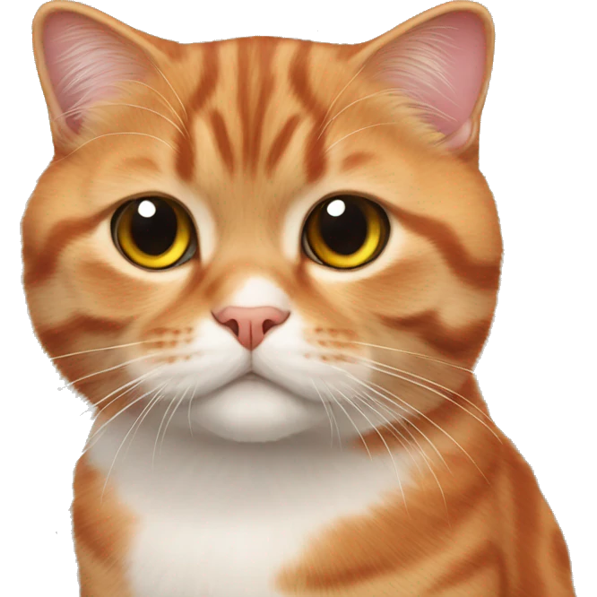 A red Scottish-fold cat emoji