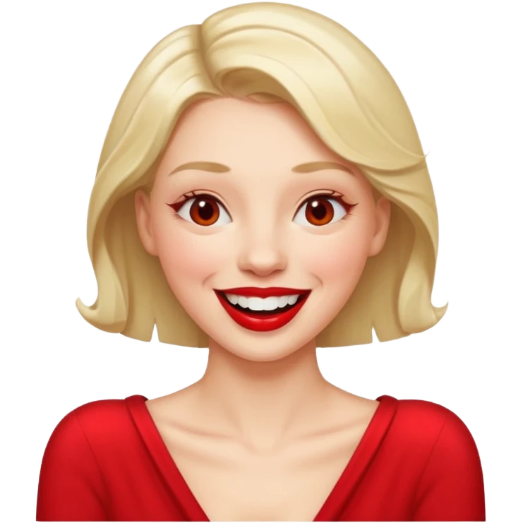 Woman laughing while she has her arms around neck like choking  emoji