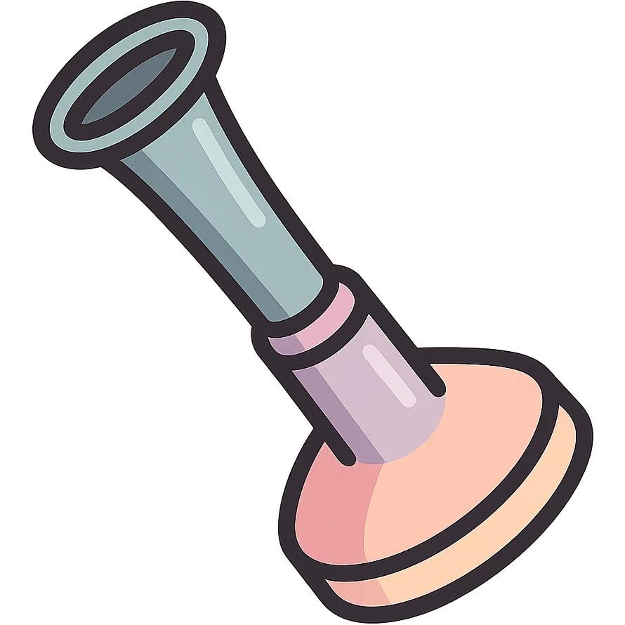 Pinnard stethoscope angled view, focus on bell, icon-color-outlined style, detailed shadows and highlights, thin clean contours, soft rounded shapes, pastel palette #98B5BC, #B5B3C1, #C9A3C9, #E4C0CA, #F7DCD1, #F7C0AA, modern Japanese pop art and sticker aesthetic, soft lighting, transparent background emoji