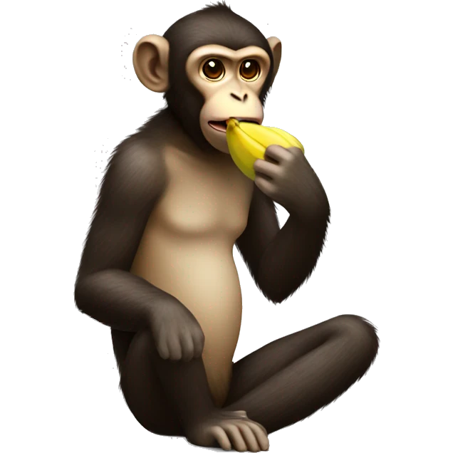 Monkey eating banan emoji
