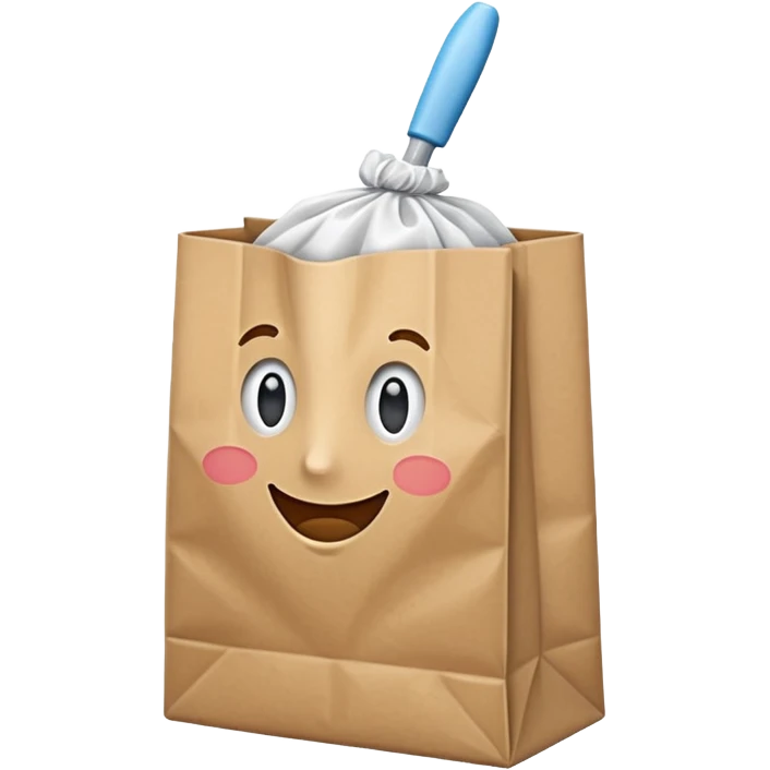 cleaning item in paper bag emoji