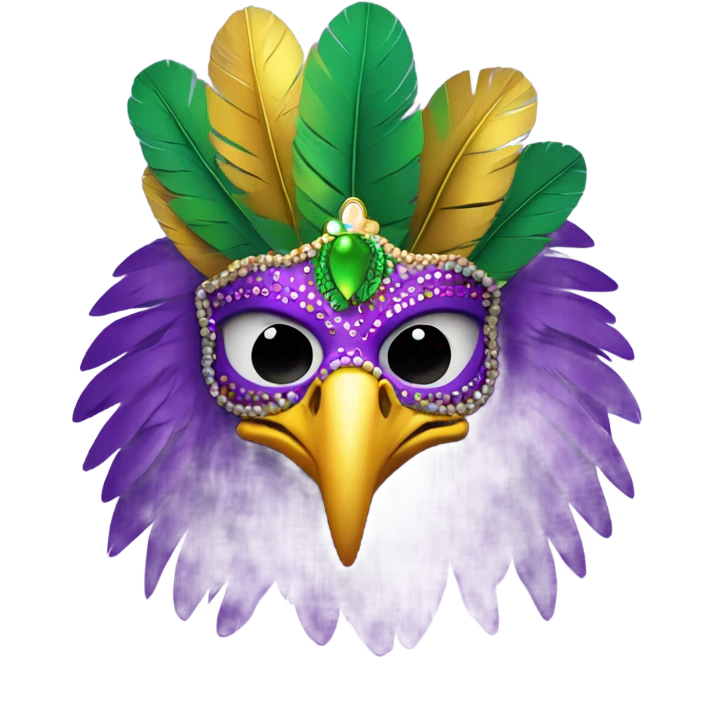 Eagle at Mardi Gras emoji