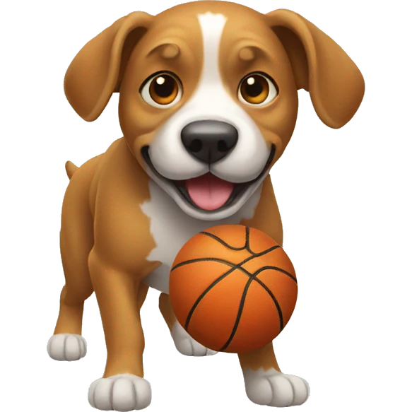 dog playing basketball emoji