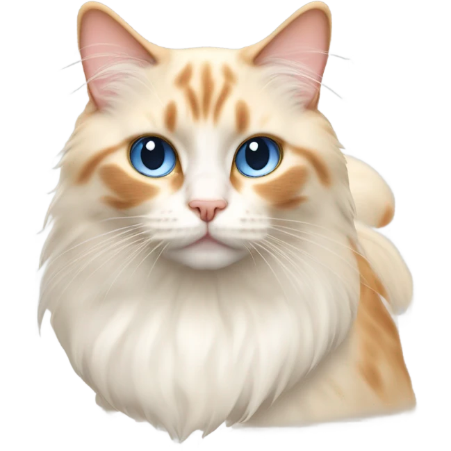 Flame point ragdoll cat with ginger ear fur emoji