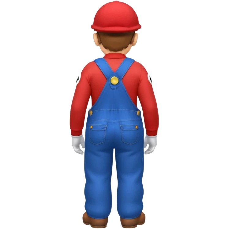 back view of super mario with huge massive buttcheeks  emoji
