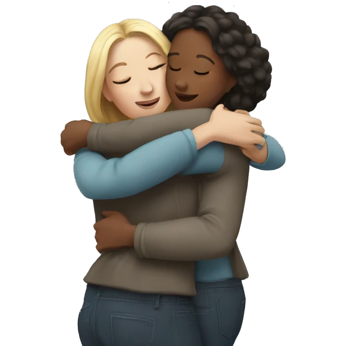 Hug two women   emoji