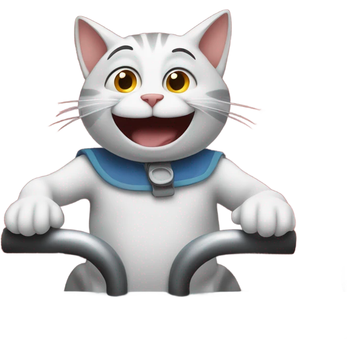 Cat riding roller coaster emoji