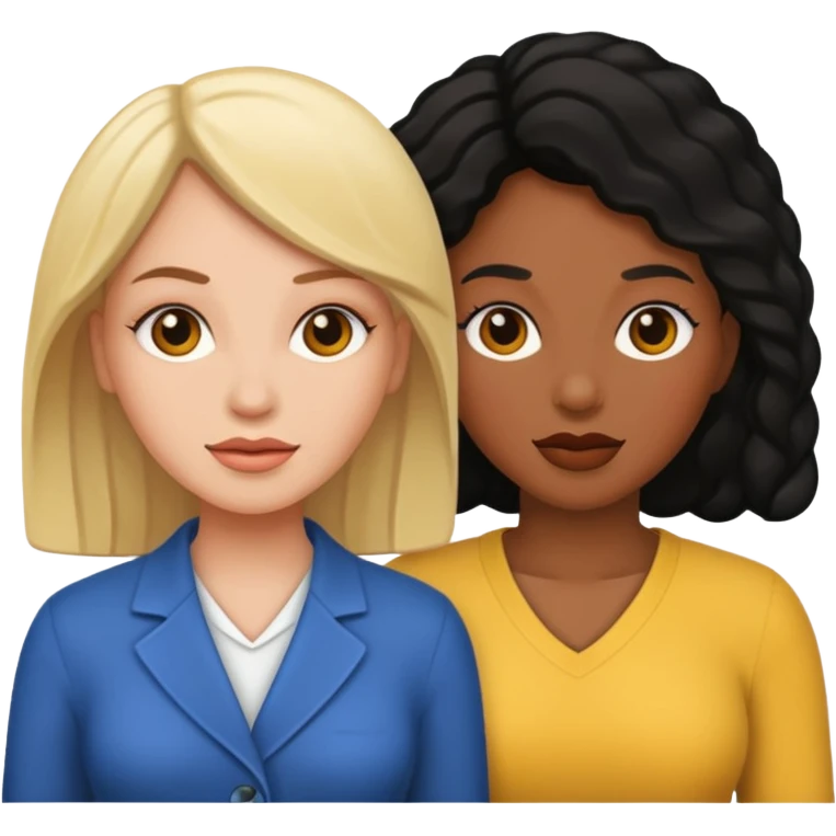 Two black women, 1 white woman emoji