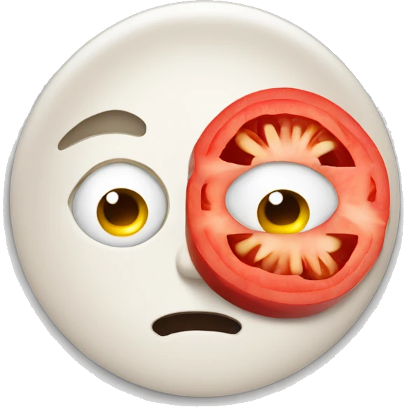 Face with tomato slice on the eyes. emoji