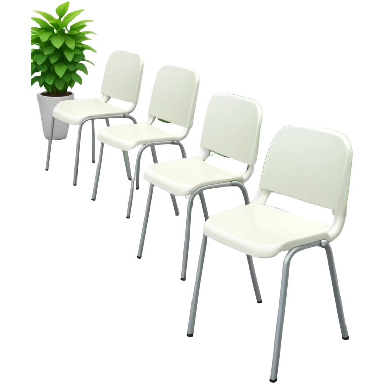  white plastic chairs amongst plants emoji