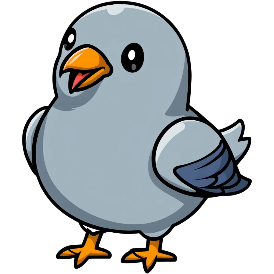 pigeon with angry face emoji