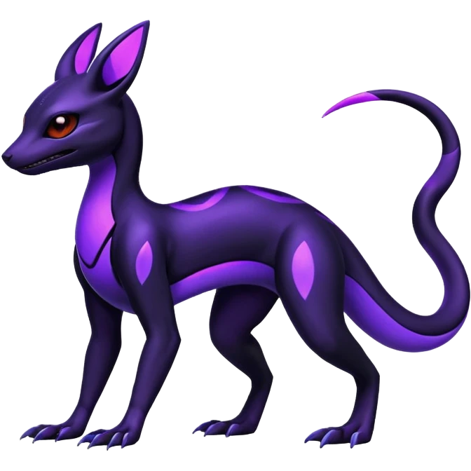 Shiny Cool Futuristic Salandit-Umbreon-Fakémon-hybrid-creature (full body)  emoji