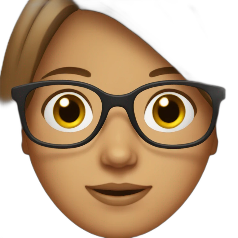 brown hair girl with glasses emoji