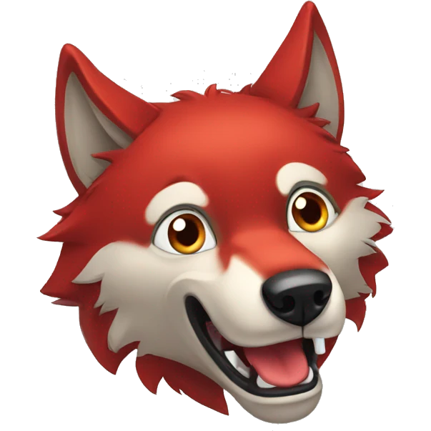 Red suprised wolf emoji