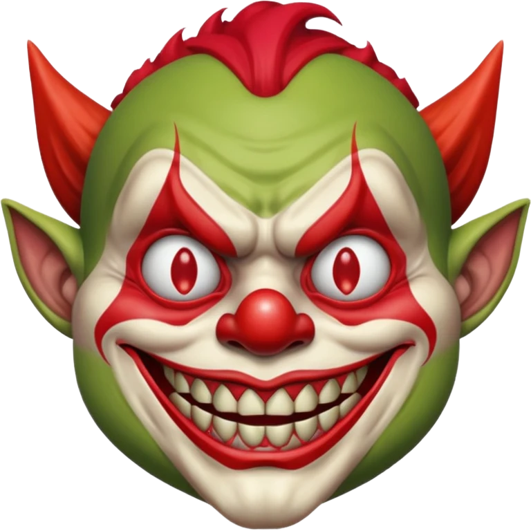 I want just one head but to be the combination of these three emojis 🤡👺👹 emoji