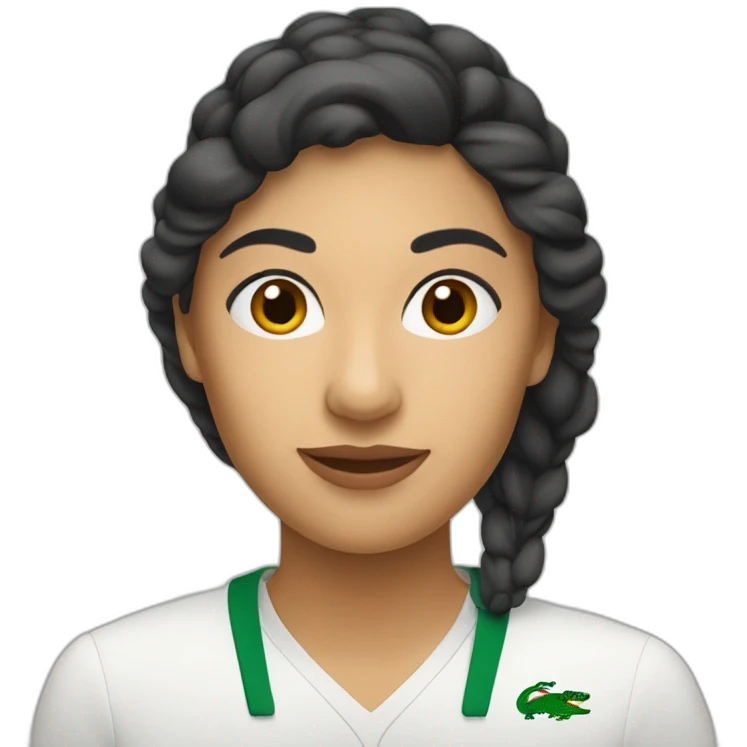 Latin woman using Lacoste  emoji