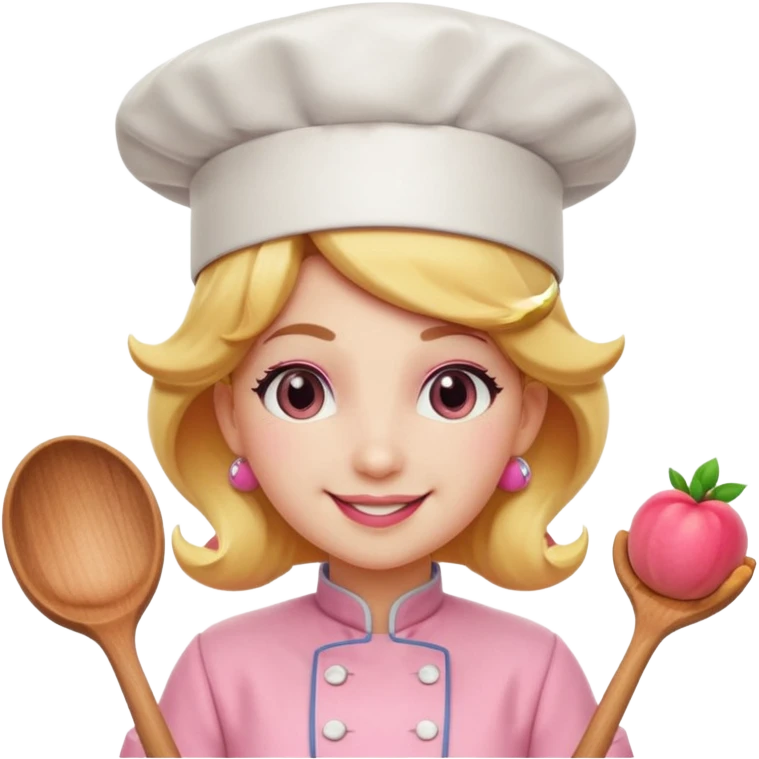 Pink chef princess peach emoji