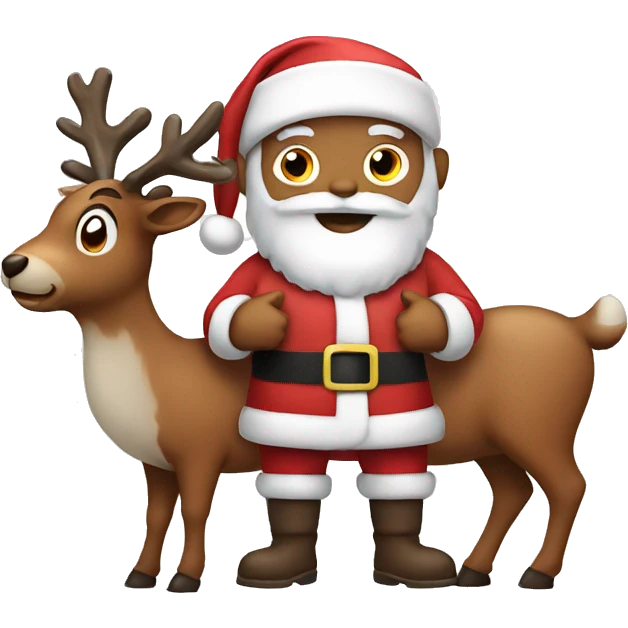 Santa with reindeer  emoji