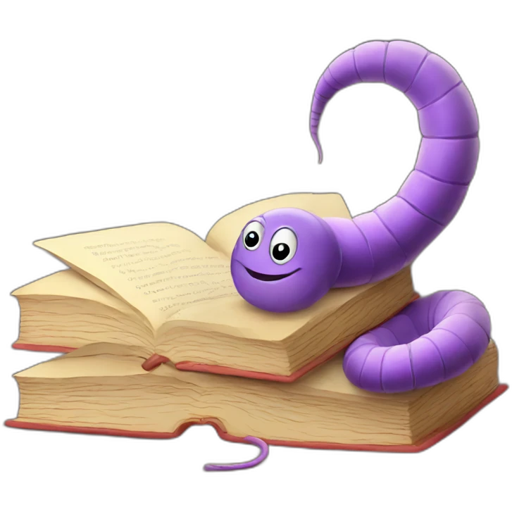 worm and book emoji