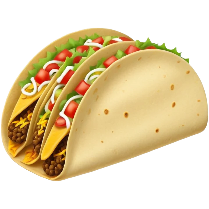 Ultra simple taco with most basic shape and flat colors emoji