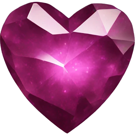 crystal heart with maroon shimmer emoji