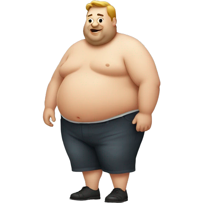 Fat guy with big buttocks  emoji