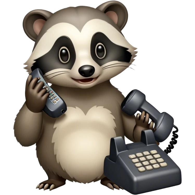 badger with corded phone emoji