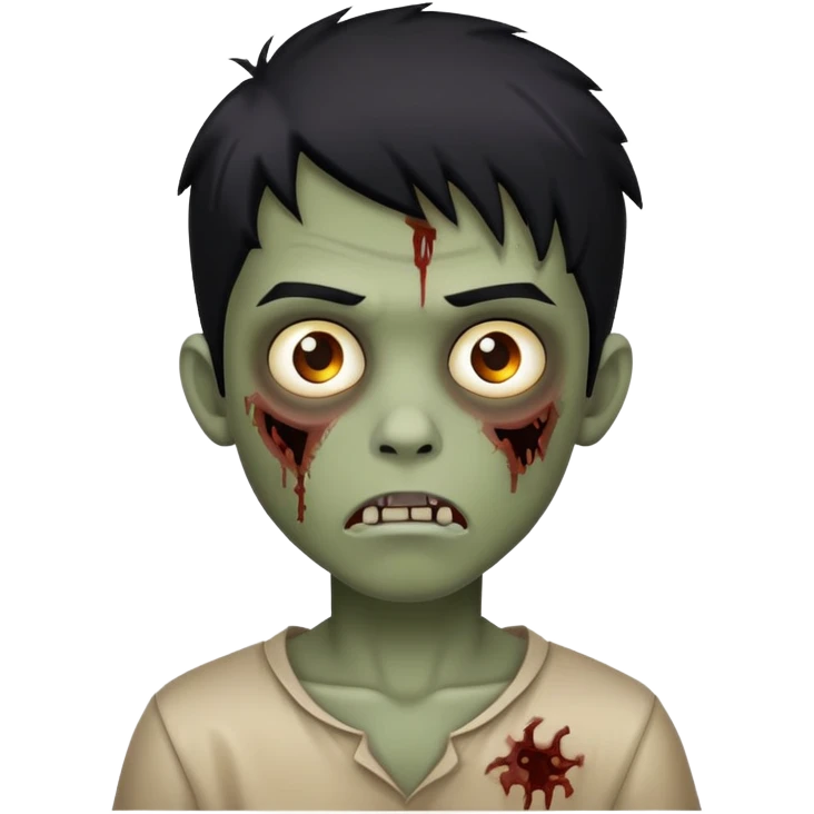 boy zombie black hair medium emoji
