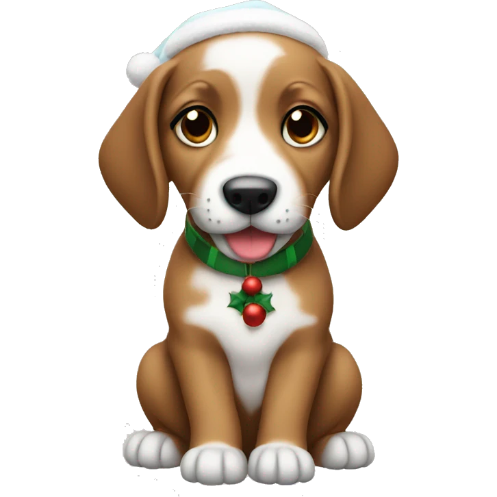 Christmas puppy emoji