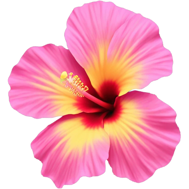yellow and pink hibiscus flower emoji