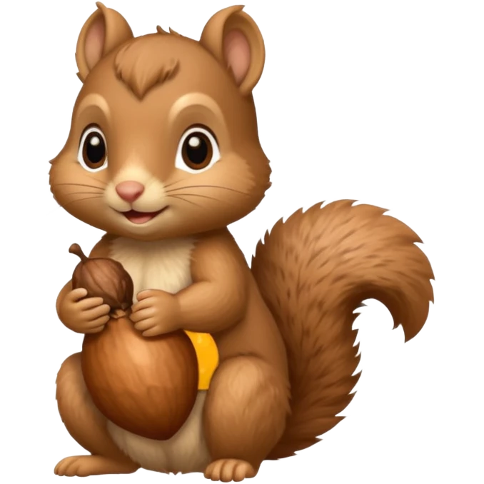 baby squirrel hold a acorn emoji