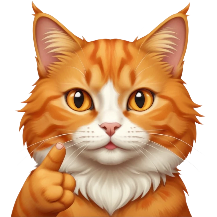 orange cat showing middle finger  emoji