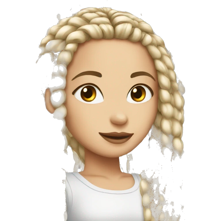 White girl with box braids emoji