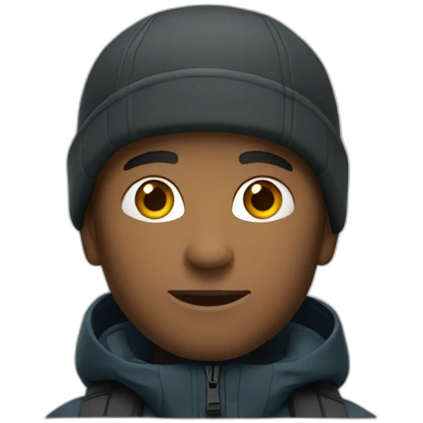 Man wearing tnf jacket emoji