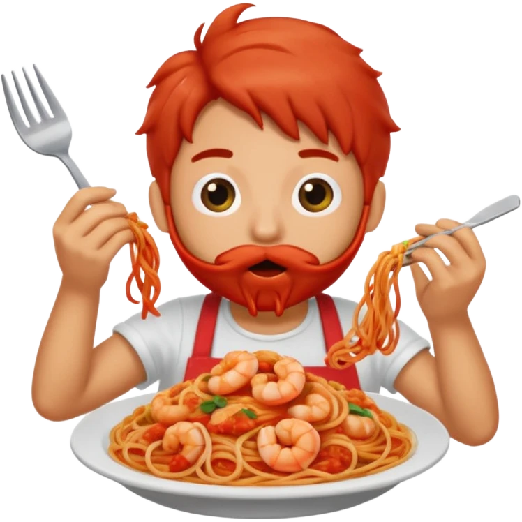 shrimp eating spaghetti  emoji