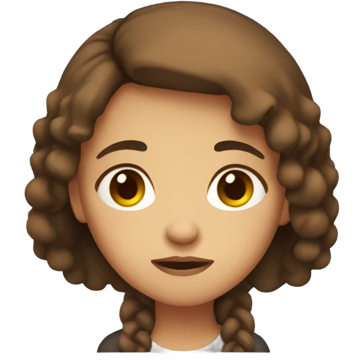 Sad girl with brown hair emoji