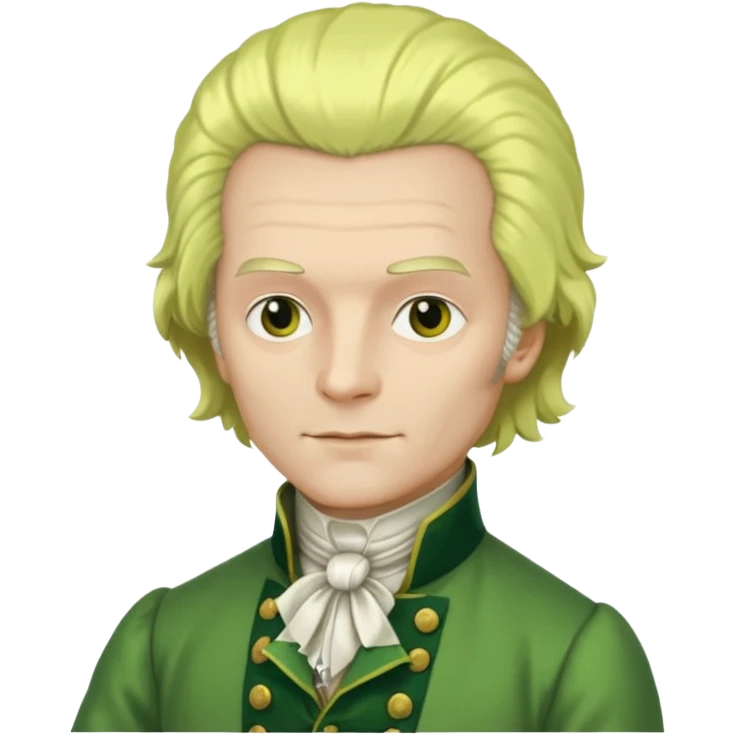 Maximilien Robespierre in a green and yellow gown emoji