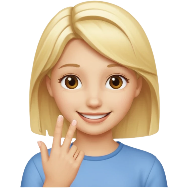 fingermouthing el gesto que es tan viral ahora en tik tok que le haga una chica rubia emoji