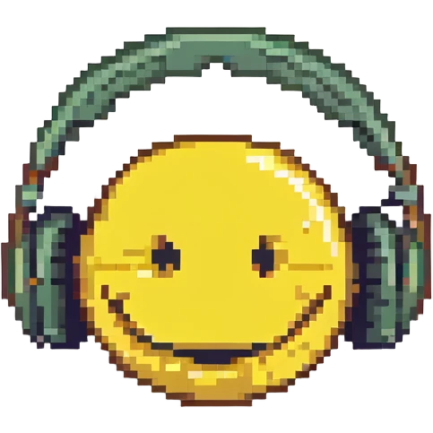 nodding smiley face wearing headphones emoji