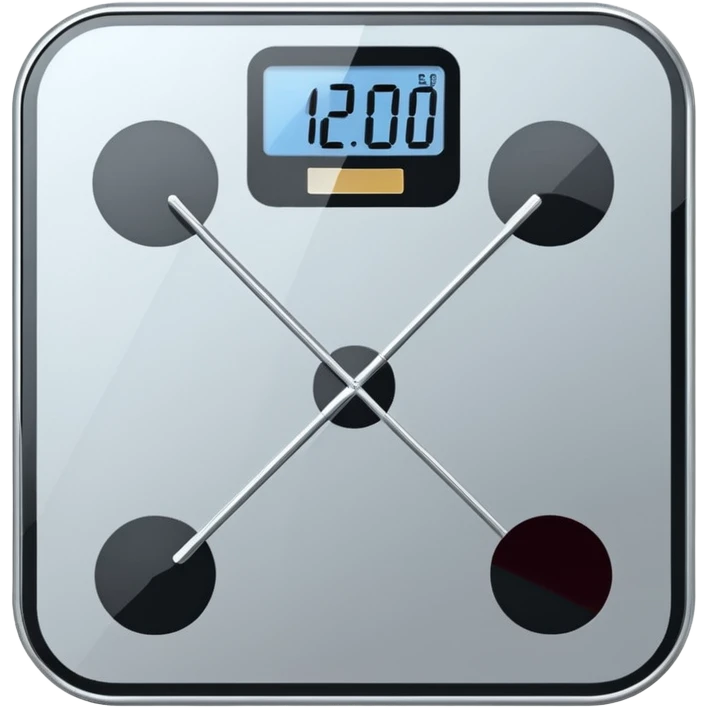 Digital weight scale with 0:00 on it emoji